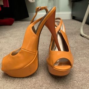 NEVER WORN!! Strap peep toe Charlotte Russe heels